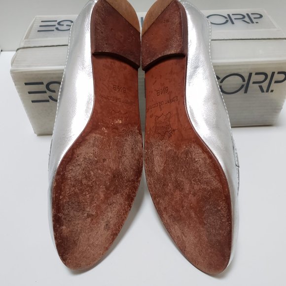 Esprit de Corp Women's Silver Leather Loafers 6.5B - Picture 7 of 11